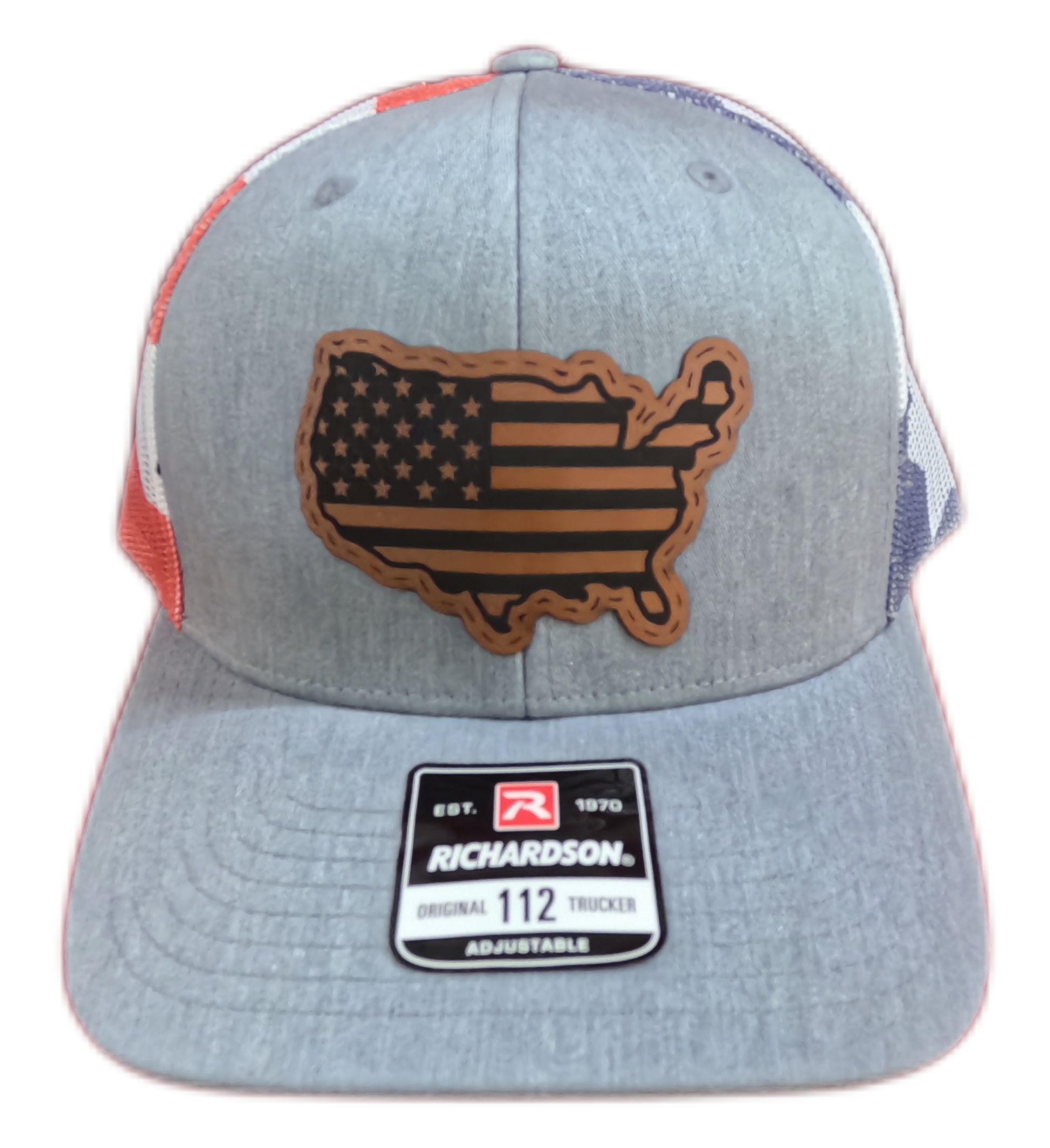 Grey and American Flag Trucker Hat