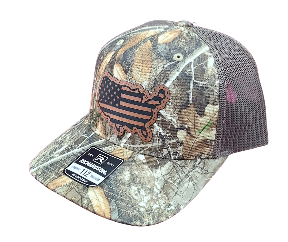 Camo Trucker Hat- Brown America